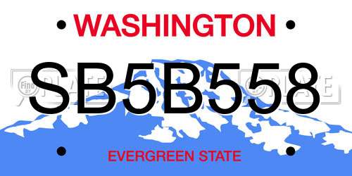 SB5B558 Washington License Plate