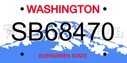 SB68470 Washington License Plate