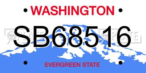 SB68516 Washington License Plate
