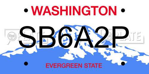 SB6A2P Washington License Plate