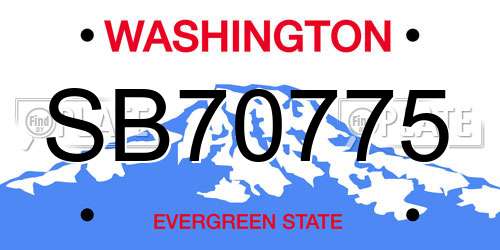 SB70775 Washington License Plate