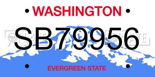SB79956 Washington License Plate