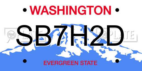 SB7H2D Washington License Plate