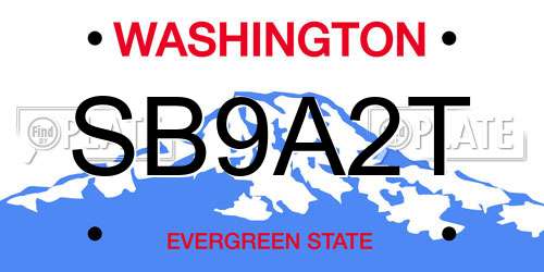 SB9A2T Washington License Plate