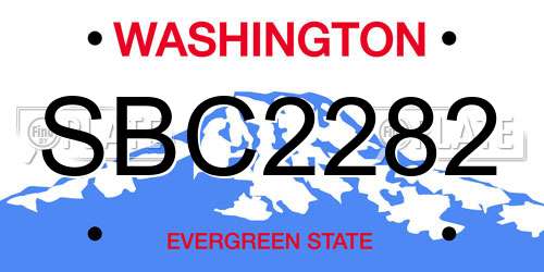 SBC2282 Washington License Plate