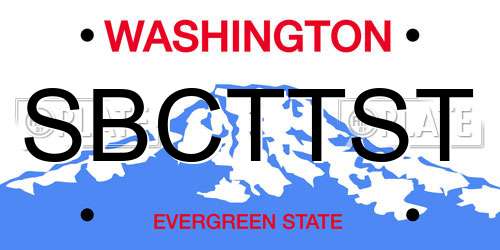 SBCTTST Washington License Plate