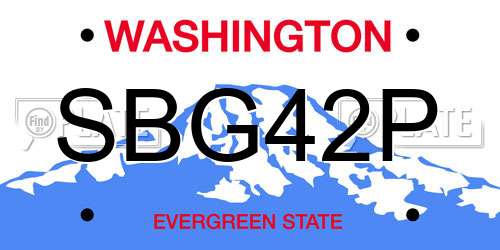 SBG42P Washington License Plate