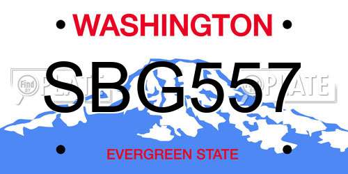 SBG557 Washington License Plate
