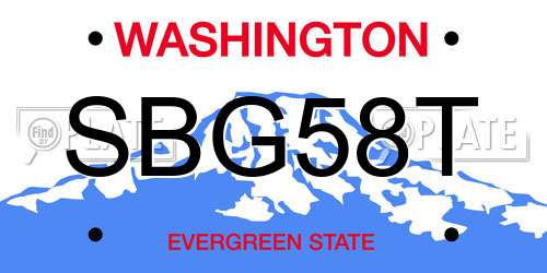 SBG58T Washington License Plate