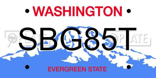 SBG85T Washington License Plate