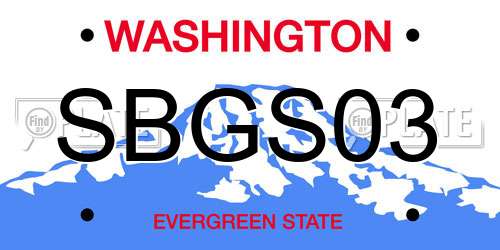 SBGS03 Washington License Plate
