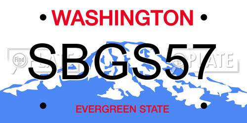 SBGS57 Washington License Plate