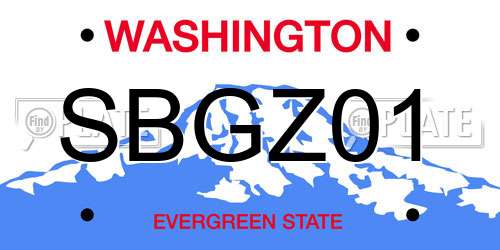 SBGZ01 Washington License Plate