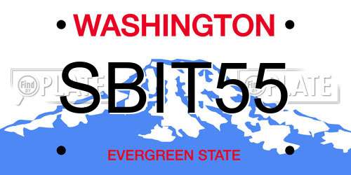 SBIT55 Washington License Plate