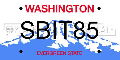 SBIT85 Washington License Plate
