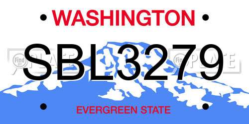 SBL3279 Washington License Plate