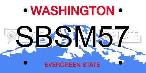 SBSM57 Washington License Plate
