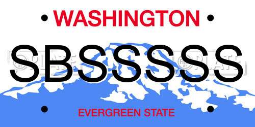SBSSSSS Washington License Plate