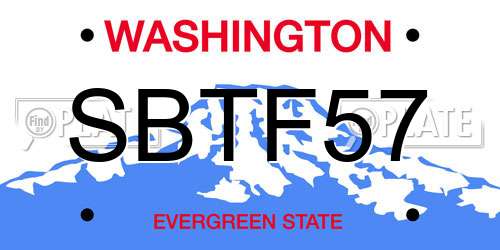 SBTF57 Washington License Plate