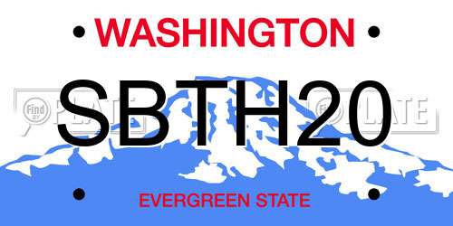 SBTH20 Washington License Plate