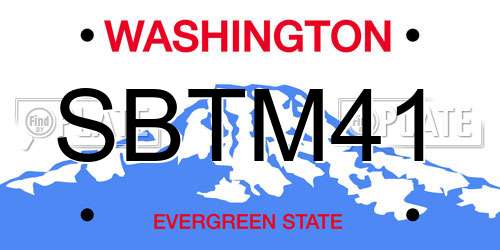 SBTM41 Washington License Plate