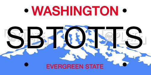 SBTOTTS Washington License Plate