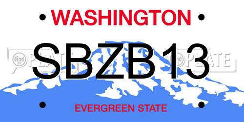 SBZB13 Washington License Plate