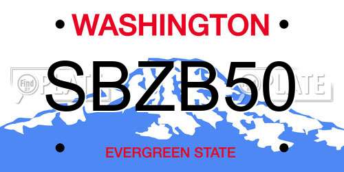 SBZB50 Washington License Plate