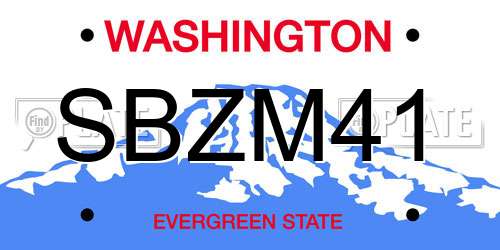 SBZM41 Washington License Plate