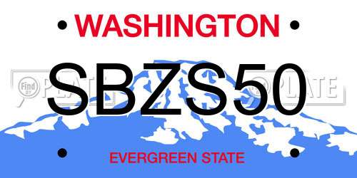 SBZS50 Washington License Plate
