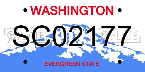 SC02177 Washington License Plate