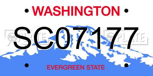 SC07177 Washington License Plate