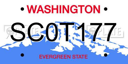 SC0T177 Washington License Plate