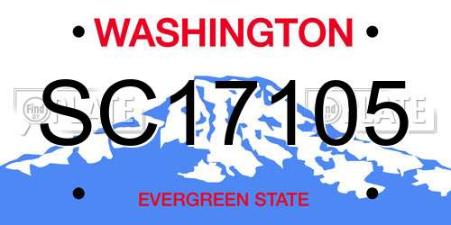 SC17105 Washington License Plate
