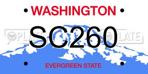SC260 Washington License Plate