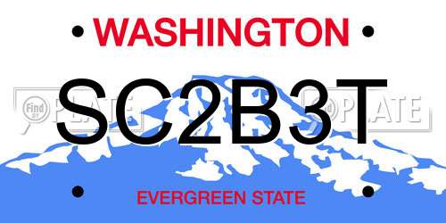 SC2B3T Washington License Plate