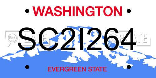 SC2I264 Washington License Plate