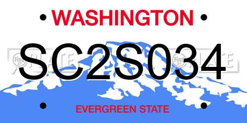 SC2S034 Washington License Plate