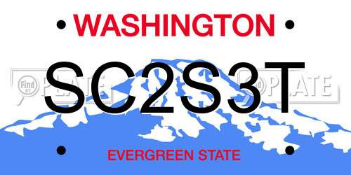 SC2S3T Washington License Plate