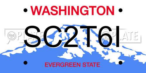 SC2T6I Washington License Plate