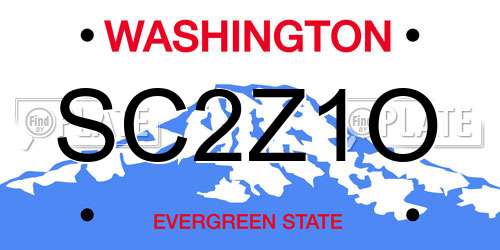 SC2Z1O Washington License Plate