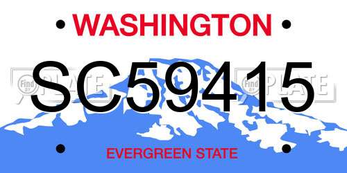 SC59415 Washington License Plate