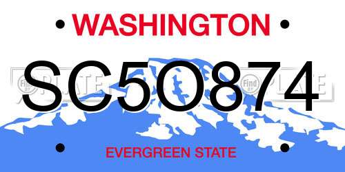 SC5O874 Washington License Plate