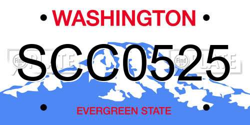 SCC0525 Washington License Plate