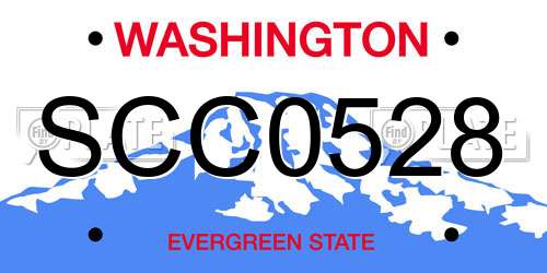 SCC0528 Washington License Plate
