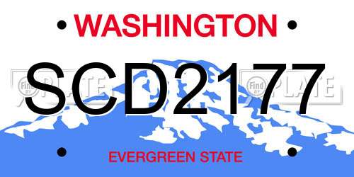 SCD2177 Washington License Plate