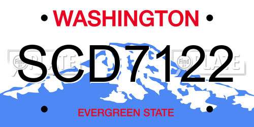 SCD7122 Washington License Plate
