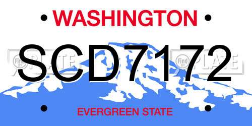 SCD7172 Washington License Plate