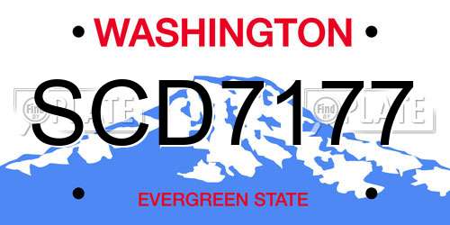 SCD7177 Washington License Plate