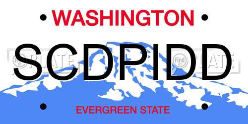 SCDPIDD Washington License Plate